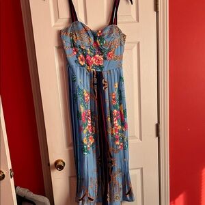 Floral Dalia MacPhee Blue Dress